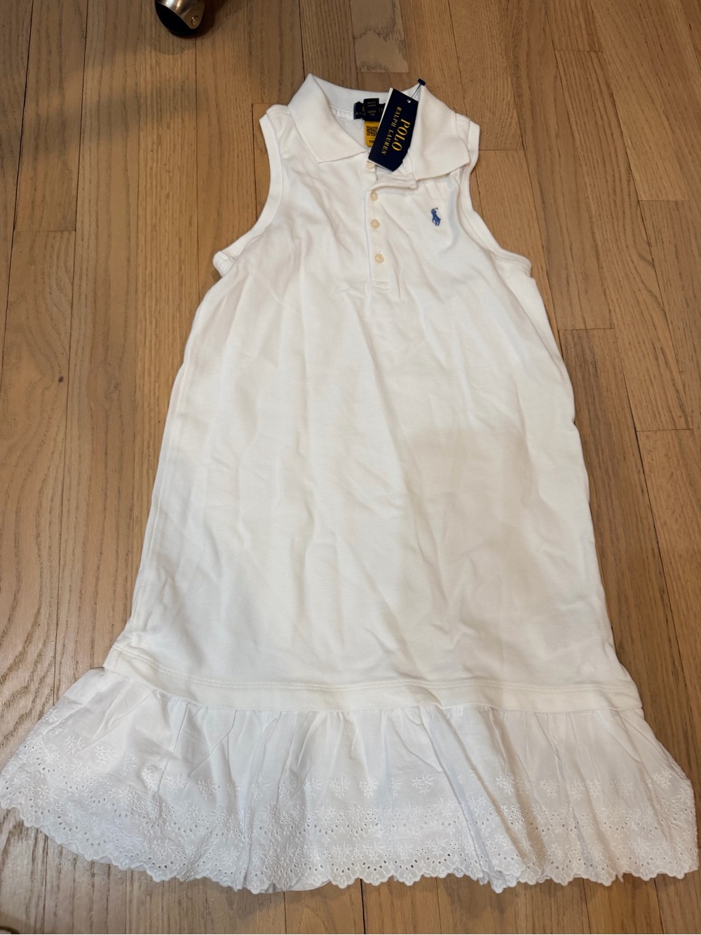 Polo by Ralph Lauren White Sleeveless Knit Polo Top